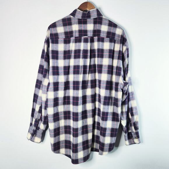 Nautica Mens Purple Plaid Button Up Casual Shirt Size XL Business Office Career - Picture 5 of 10